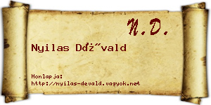 Nyilas Dévald névjegykártya